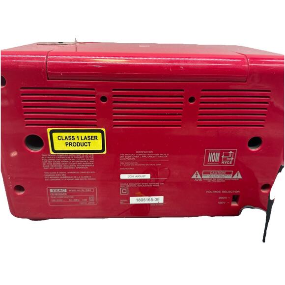 Rare TEAC Retro SL-D80 AM/FM Stereo Radio In Red {Q} - Picture 15 of 16